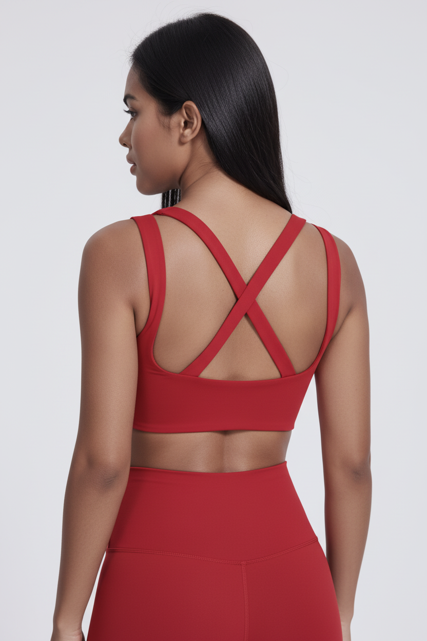 Sport Workout Bra Red Back